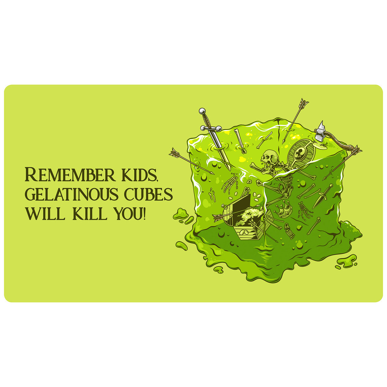 Remember Kids, Gelatinous Cubes Will Kill You! Yellow Playmat